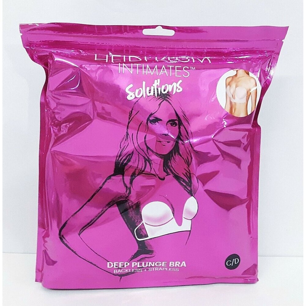 Strapless Backless Bra Deep Plunge Size C/D Heidi Klum Intimates Solutions NIP